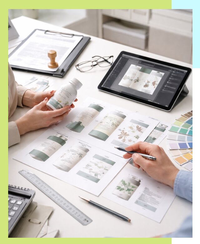 Профессиональная разработка дизайна и текста этикетки продукции в Омске