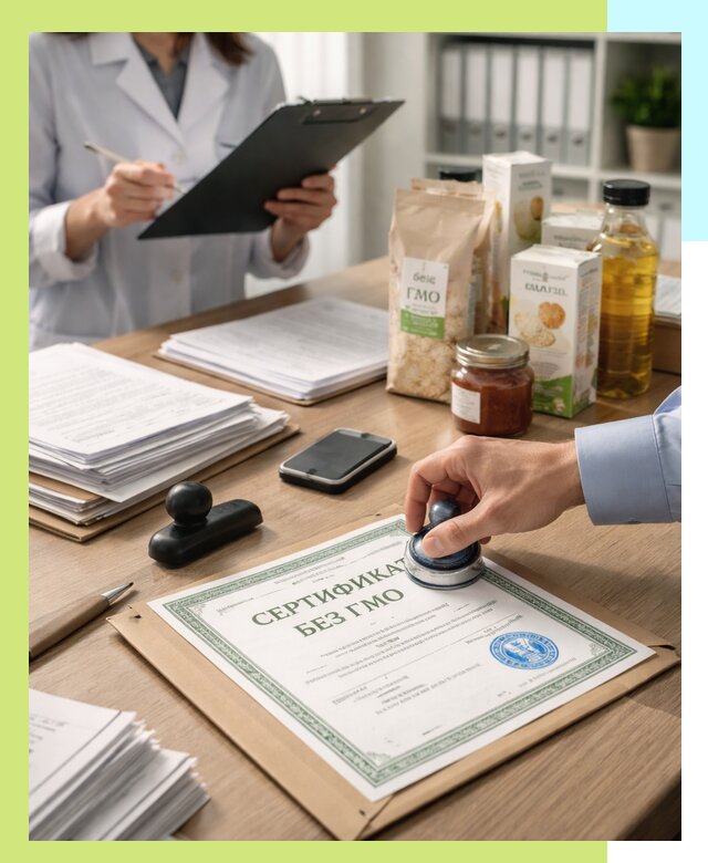 Получение сертификата Без ГМО для продукции в Омске